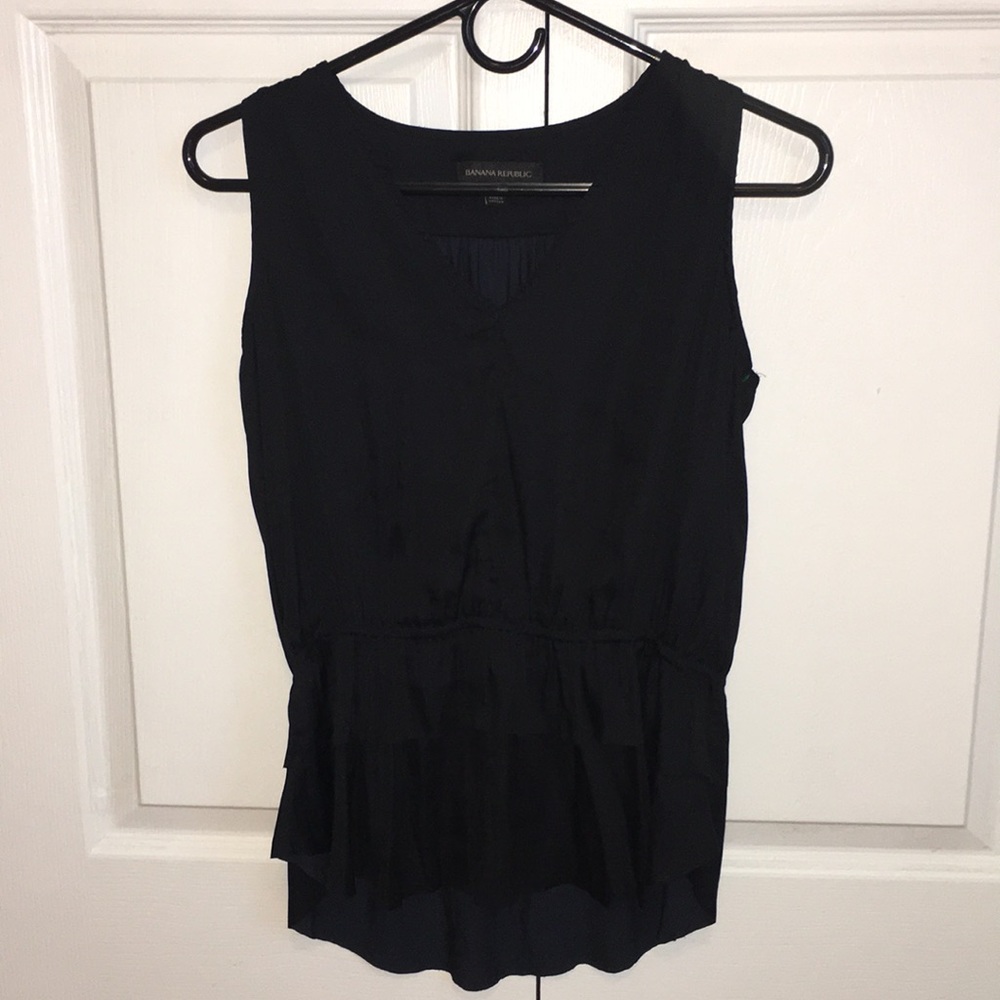 Black XS Banana Republic Silky Dress Tank